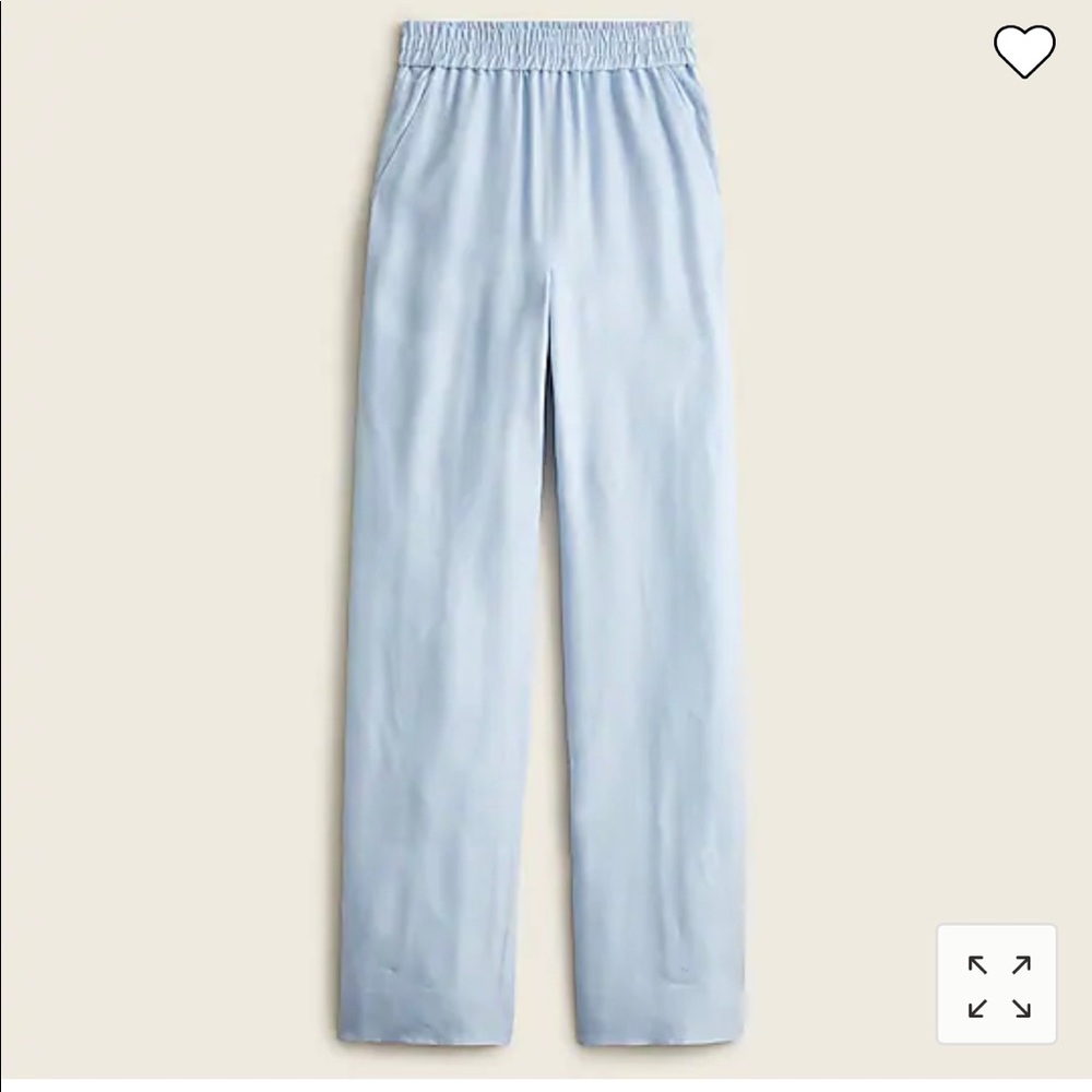NWT J.Crew Full Length Linen Blend Pant gentle sea blue size 2